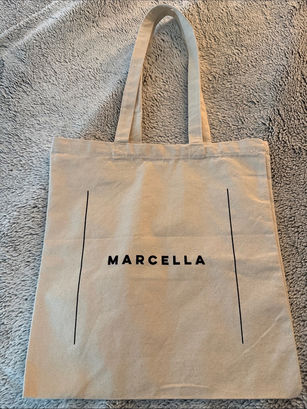 Marcella Natural Canvas Tote with Black Print